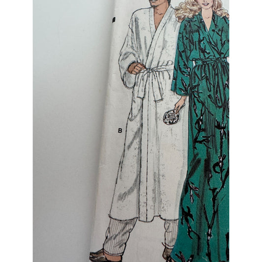 Vogue Sewing Pattern 8155 Front Wrap Bath Robe Bathrobe Unisex XL 1980s Uncut