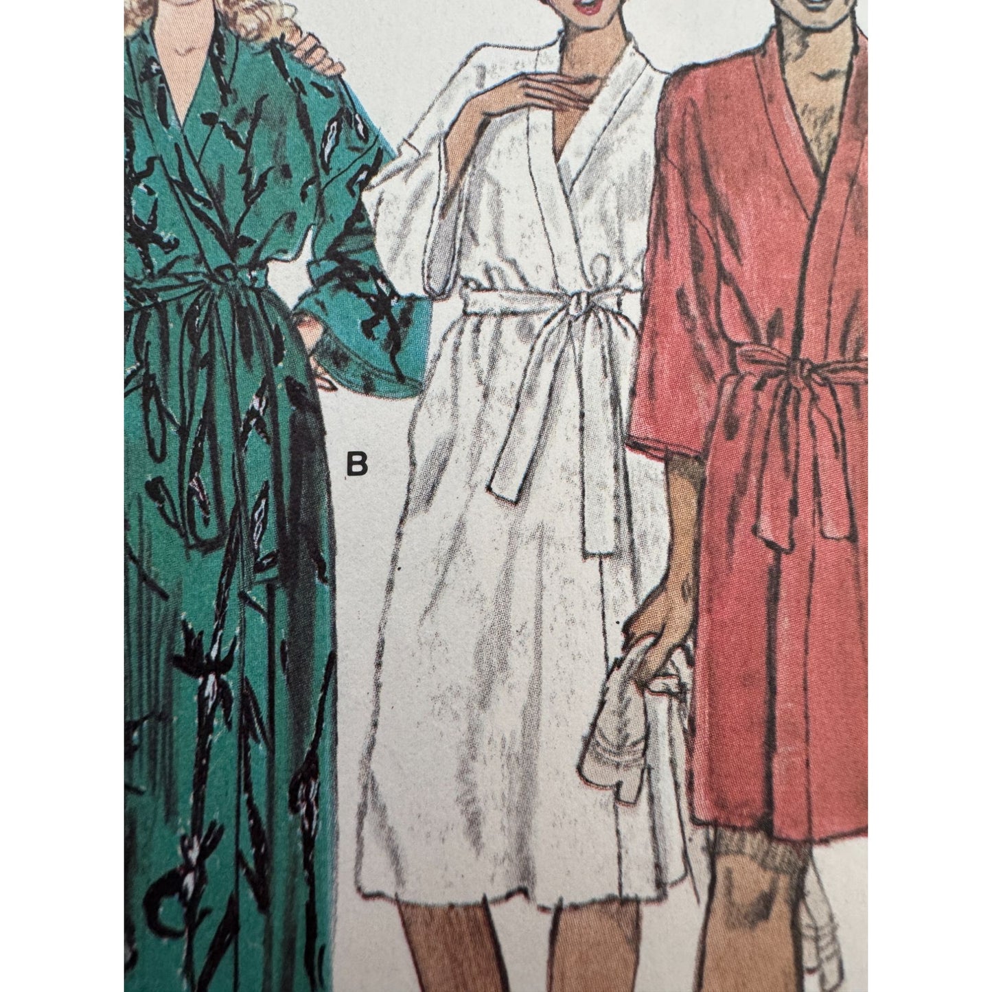 Vogue Sewing Pattern 8155 Front Wrap Bath Robe Bathrobe Unisex XL 1980s Uncut