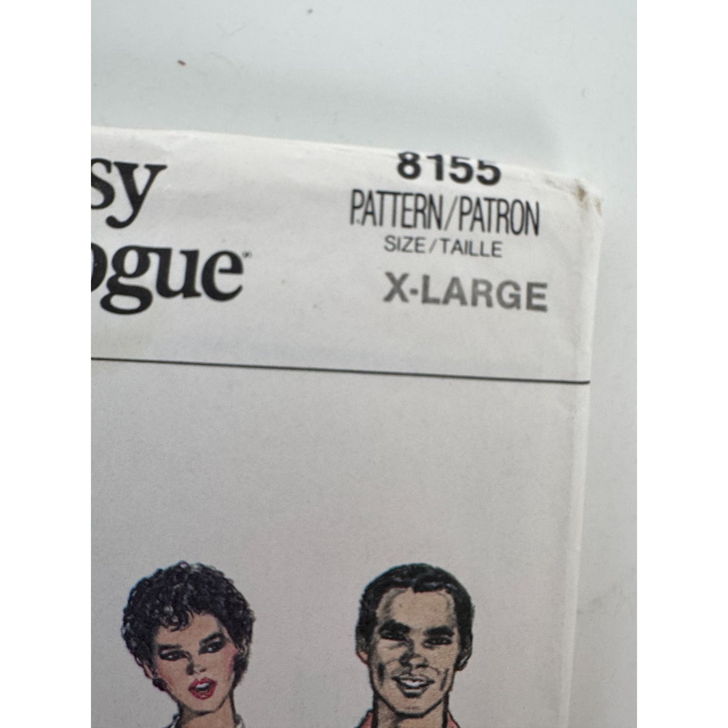 Vogue Sewing Pattern 8155 Front Wrap Bath Robe Bathrobe Unisex XL 1980s Uncut