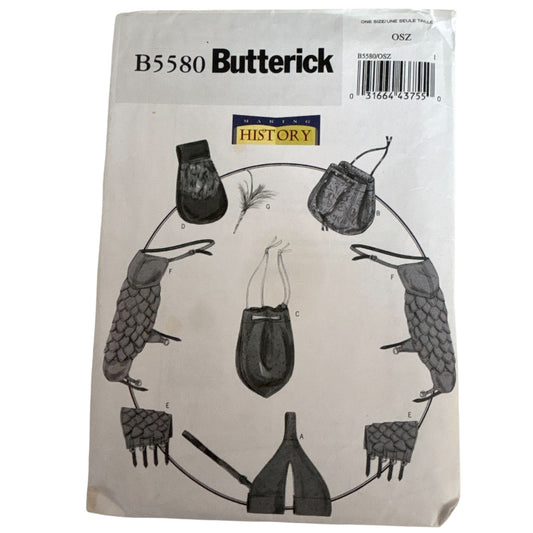 Butterick Sewing Pattern B5580 Medieval Historical Bags Bracers Uncut Cosplay LARP Renaissance Fair