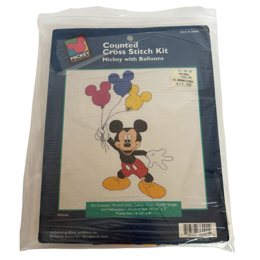 Disney Cross Stitch Kit Mickey Mouse with Balloons Cross Stitch Pattern 36001