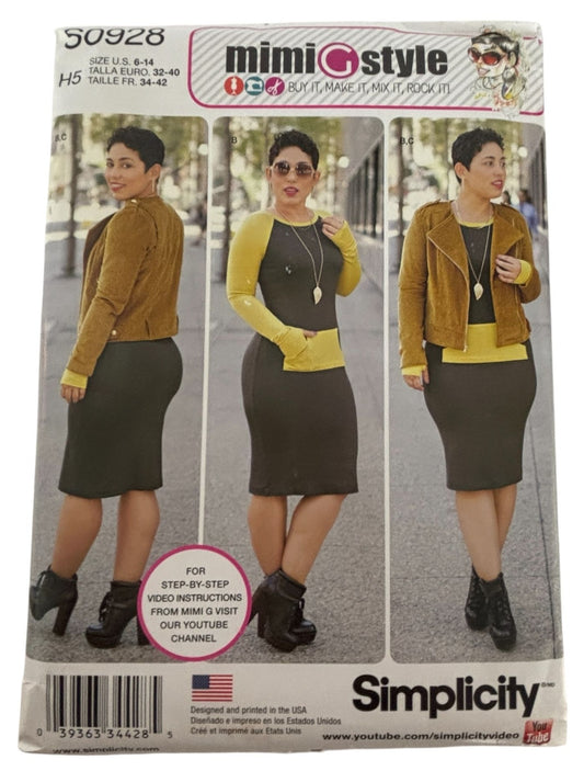 Simplicity Sewing Pattern S0928: Misses' Lined Jacket and Knit Dress
