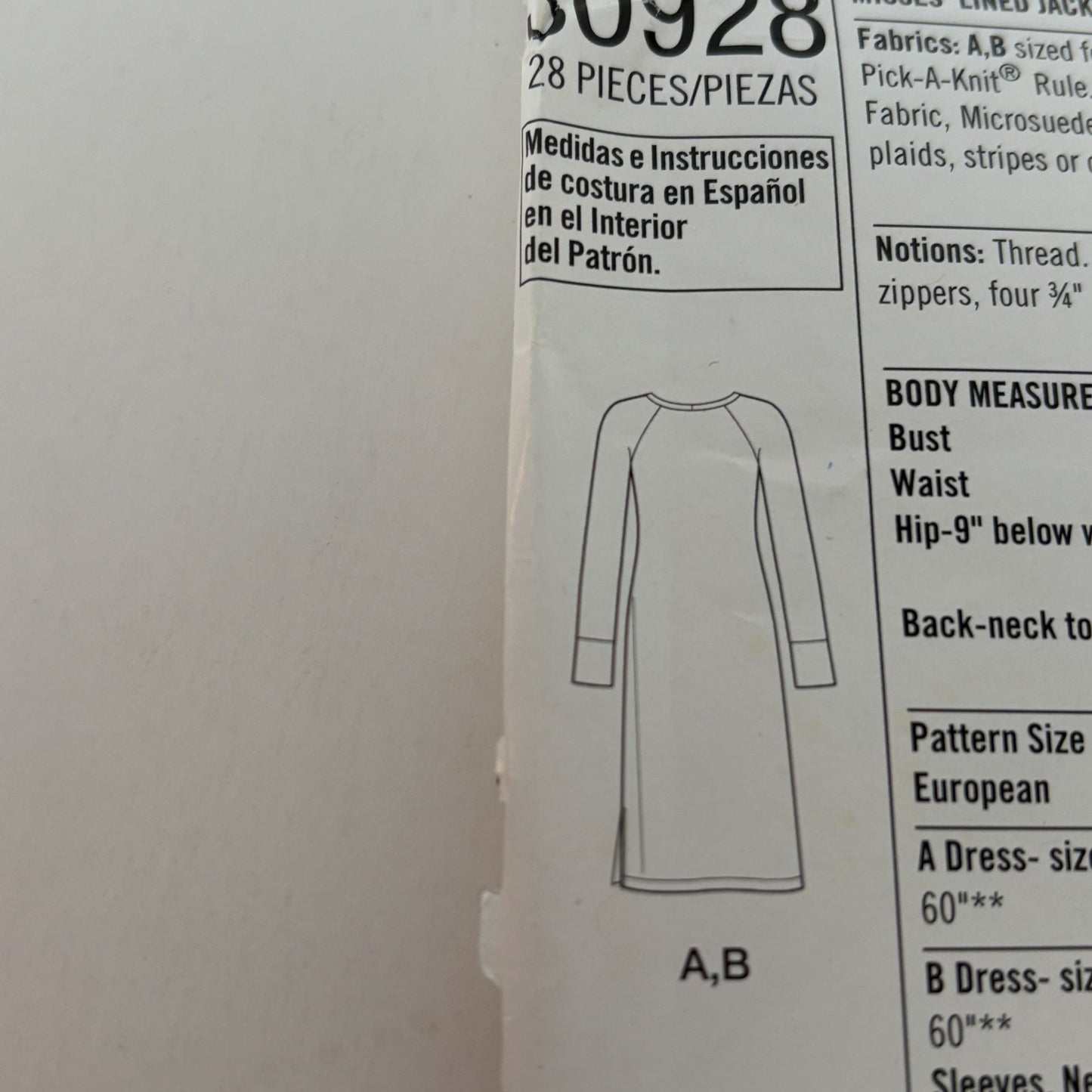 Simplicity Sewing Pattern S0928: Misses' Lined Jacket and Knit Dress