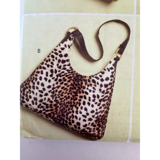 Butterick Sewing Pattern B5109 Large Bags Pockets Hobo Bag Purse Tote Uncut Adjustable Straps