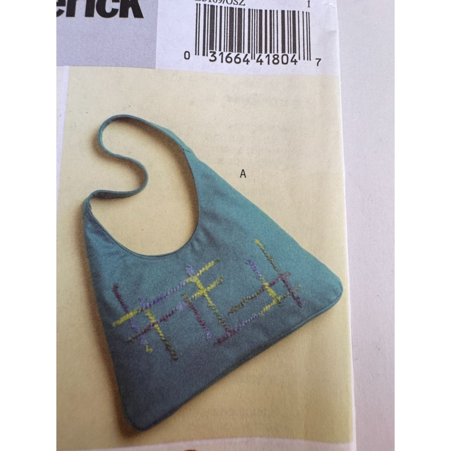 Butterick Sewing Pattern B5109 Large Bags Pockets Hobo Bag Purse Tote Uncut Adjustable Straps