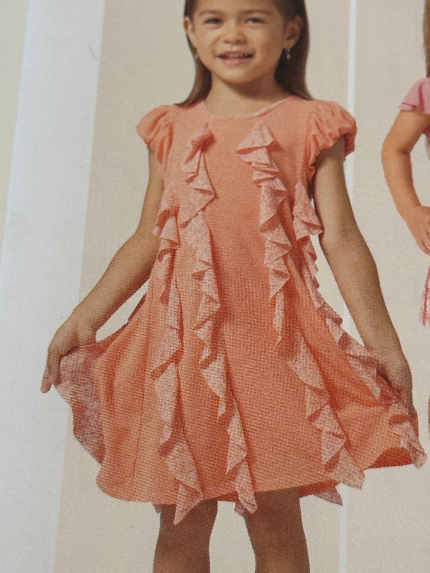 Burda Kids Sewing Pattern 9390 Shirt Top Dress For Girls 2-7 Easy Jersey Play UC