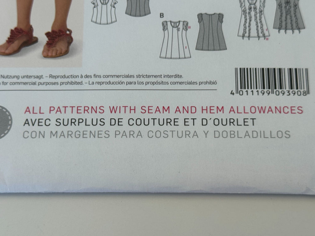 Burda Kids Sewing Pattern 9390 Shirt Top Dress For Girls 2-7 Easy Jersey Play UC