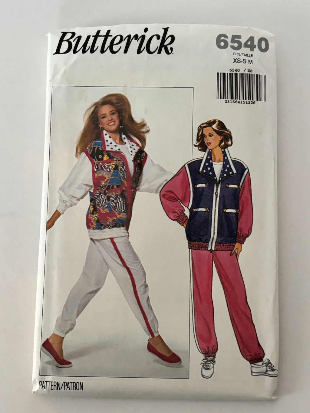 Butterick Sewing Pattern 6540 Athletic Jacket Pants 90s Retro Track Suit 6-14 UC