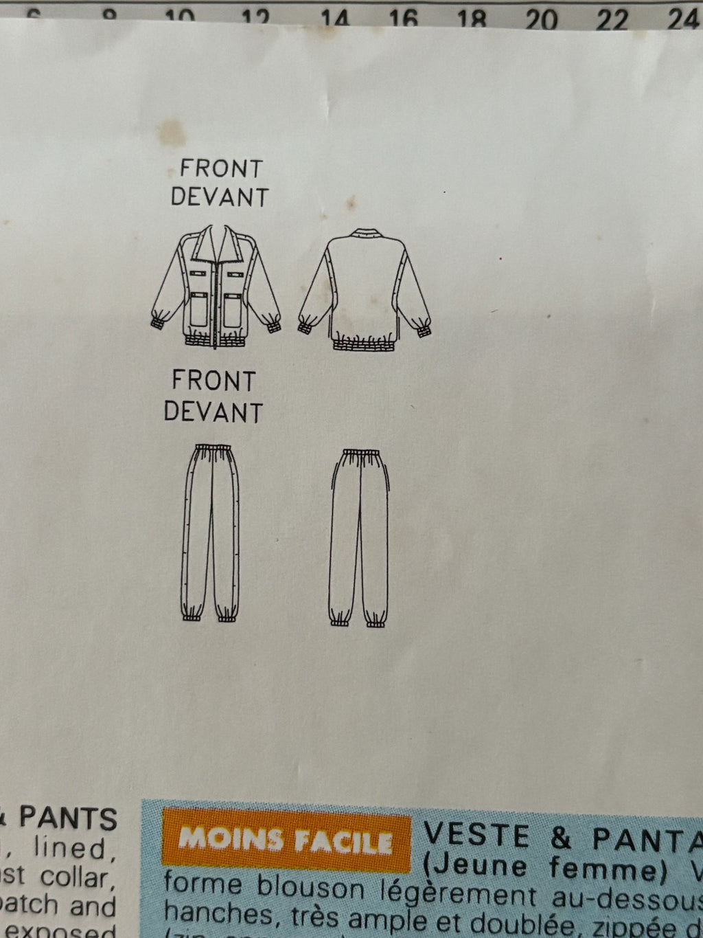 Butterick Sewing Pattern 6540 Athletic Jacket Pants 90s Retro Track Suit 6-14 UC