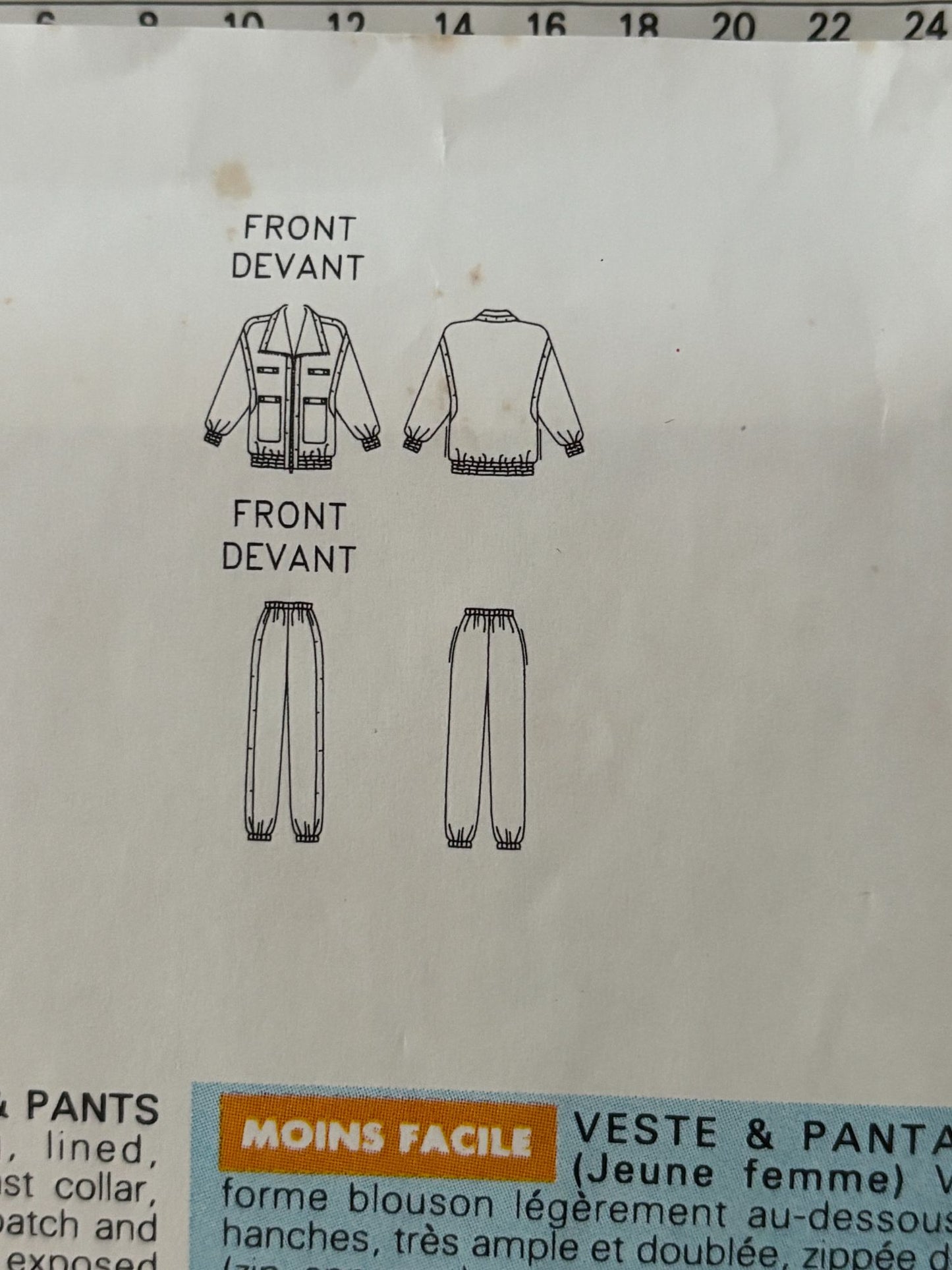 Butterick Sewing Pattern 6540 Athletic Jacket Pants 90s Retro Track Suit 6-14 UC