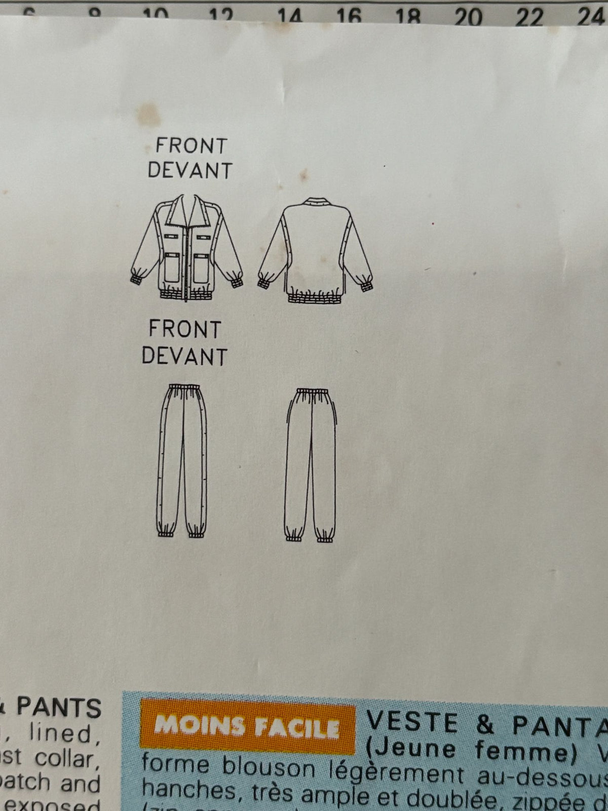 Butterick Sewing Pattern 6540 Athletic Jacket Pants 90s Retro Track Suit 6-14 UC