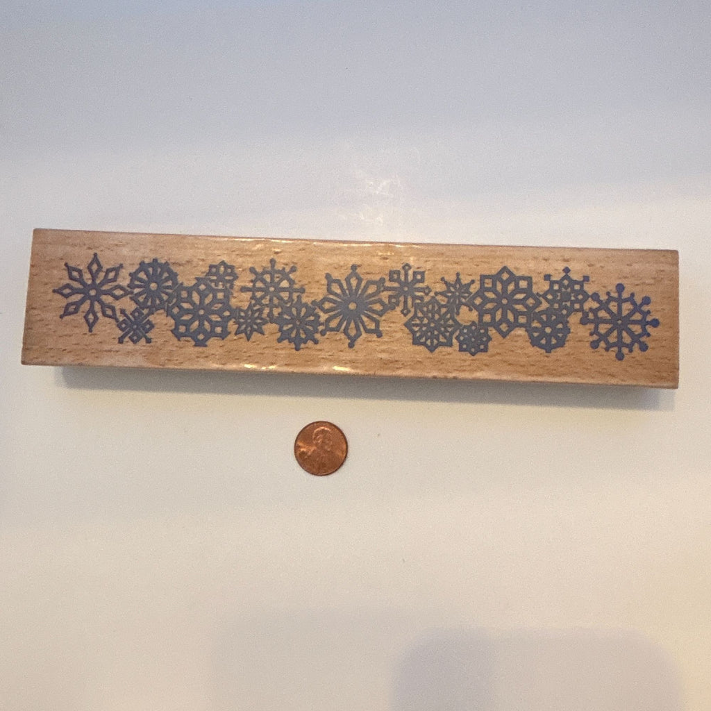 Whispers Rubber Stamp Snowflake Border Winter Christmas Card Making Holiday Wood Mounted Snow Edge