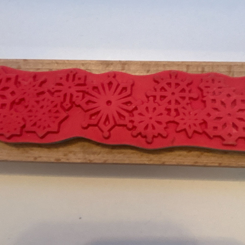 Whispers Rubber Stamp Snowflake Border Winter Christmas Card Making Holiday Wood Mounted Snow Edge