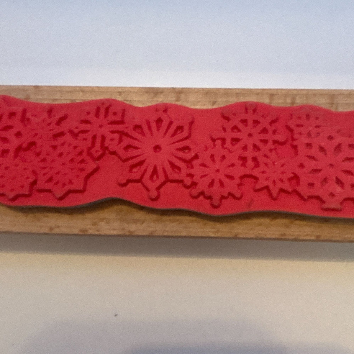 Whispers Rubber Stamp Snowflake Border Winter Christmas Card Making Holiday Wood Mounted Snow Edge
