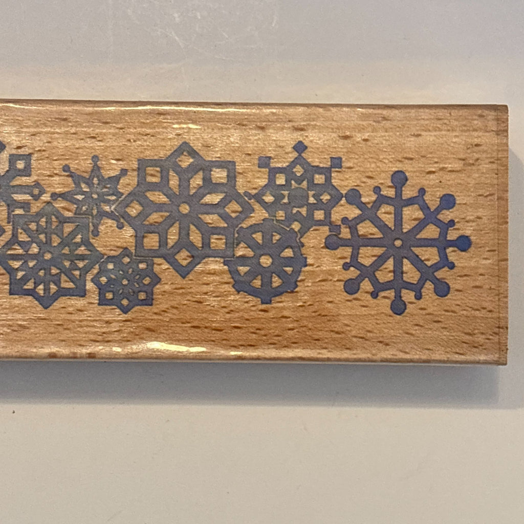 Whispers Rubber Stamp Snowflake Border Winter Christmas Card Making Holiday Wood Mounted Snow Edge