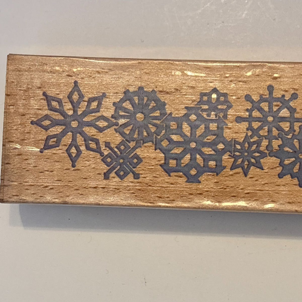 Whispers Rubber Stamp Snowflake Border Winter Christmas Card Making Holiday Wood Mounted Snow Edge