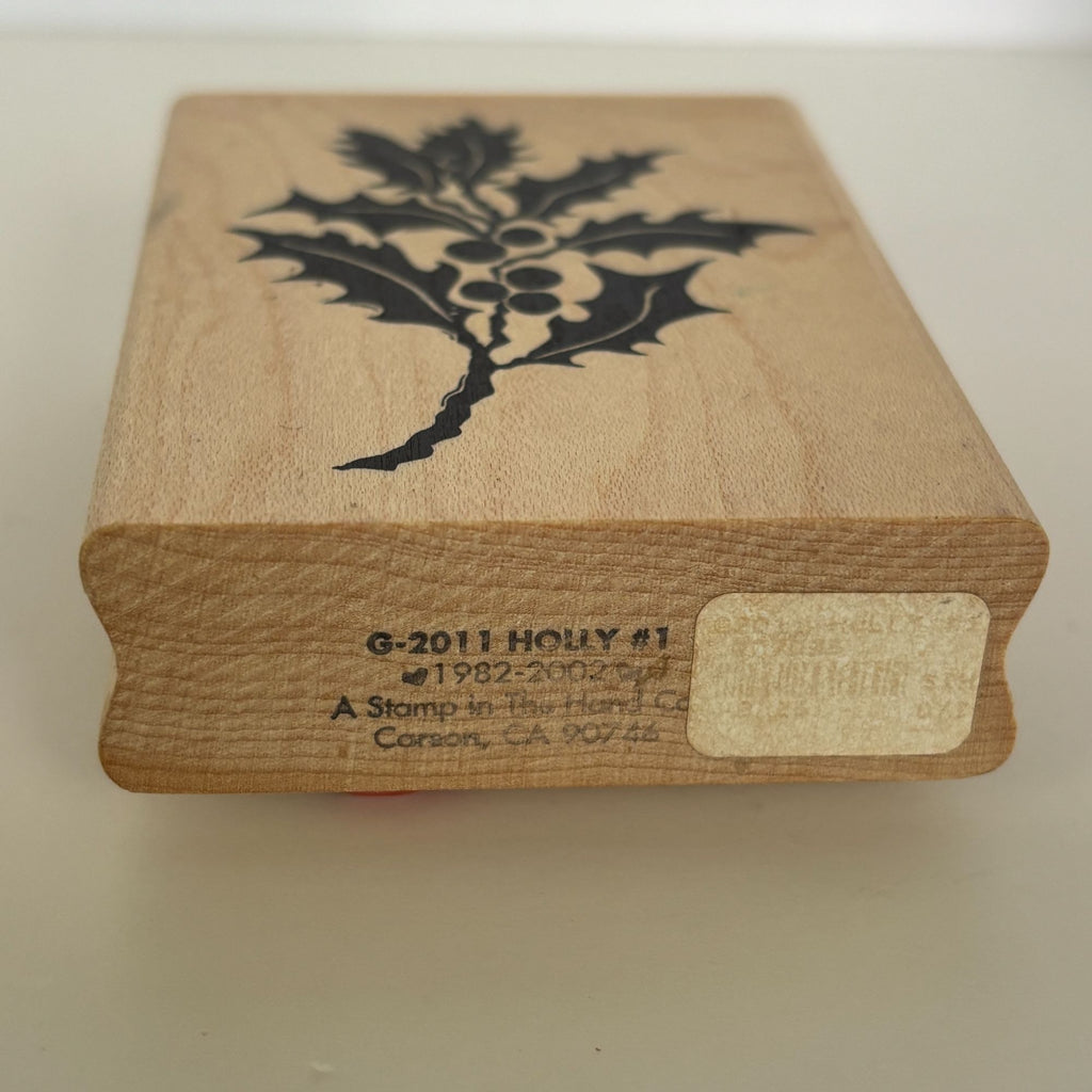 A Stamp in the Hand Rubber Stamp Holly Leaves Berries Card Making Botanical Holidays