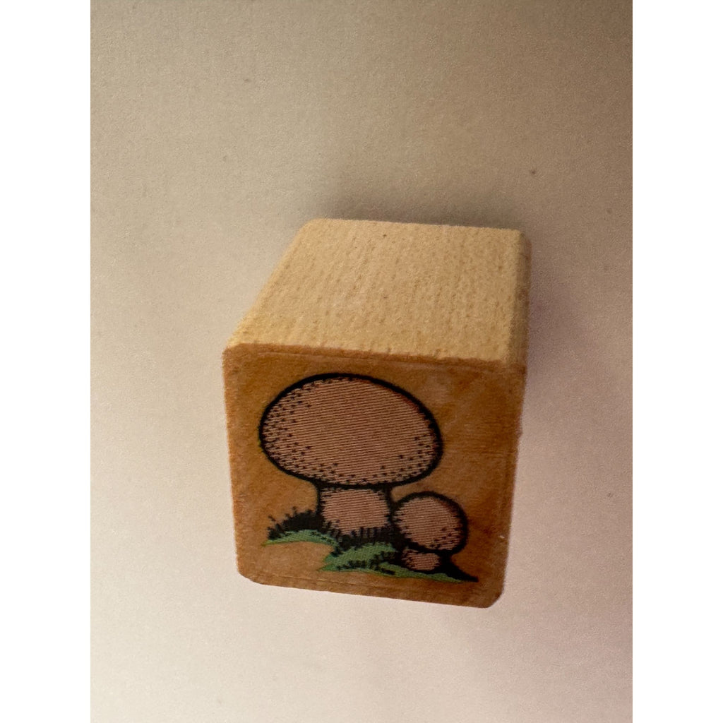 Mushrooms Wood Rubber Stamp Nature Whimsical Woodlands Landscape Scene Maker