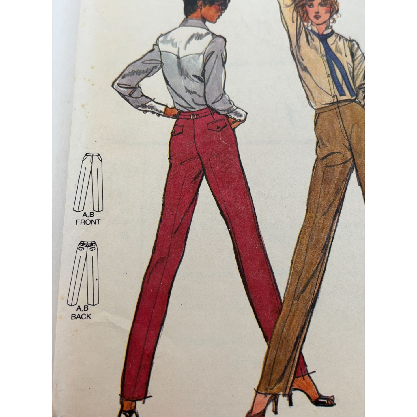 Butterick Sewing Pattern 6899 Straight-Leg Pants Size 10 Career Work Uncut 1980s