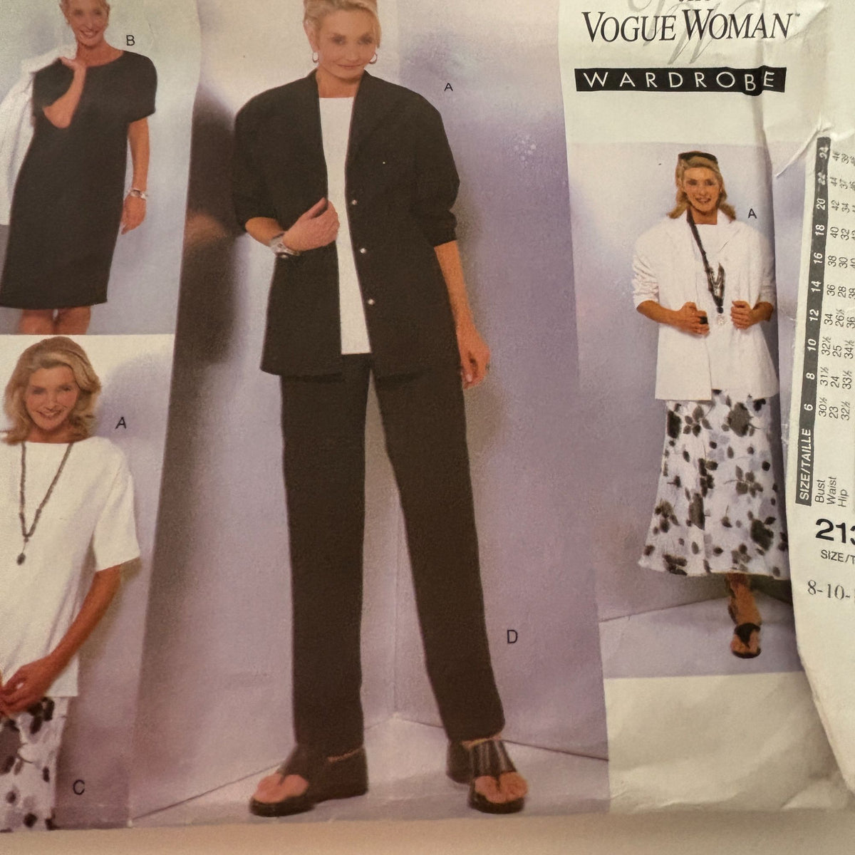 Vogue Sewing Pattern 2139 Capsule Wardrobe Dress Shirt Pants Skirt Blazer 8-12