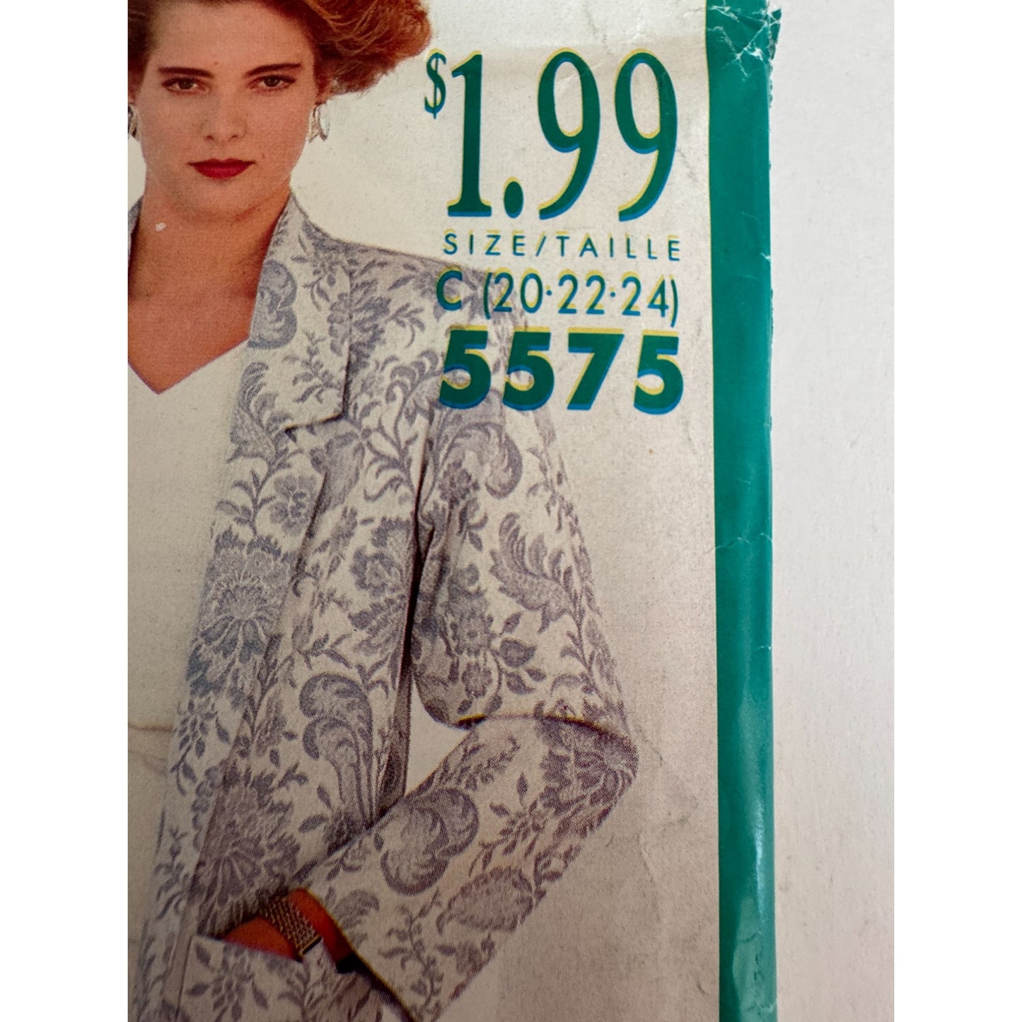 80s Power Suit Sewing Pattern Butterick 5575 Vintage Jacket Skirt Set 20-24 Uncut