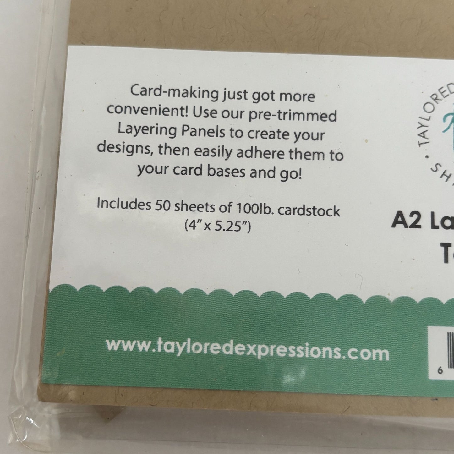 Taylored Expressions Toffee A2 Layer Panels Cardstock Card Making Supply Craft Scrapbooking