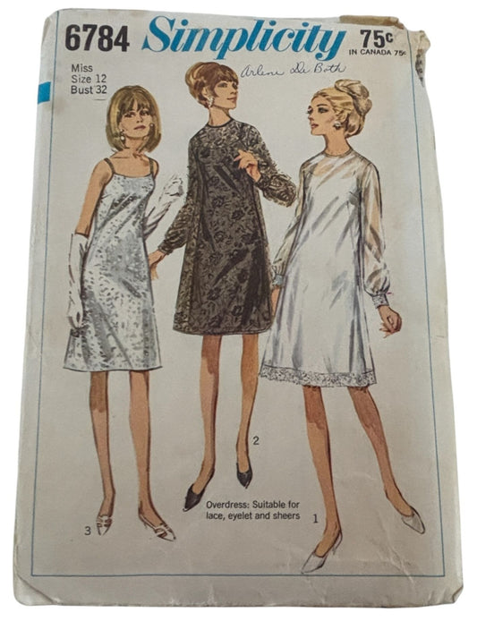 Simplicity Sewing Pattern 6784: Misses' One-Piece Slip-Dress and Dress