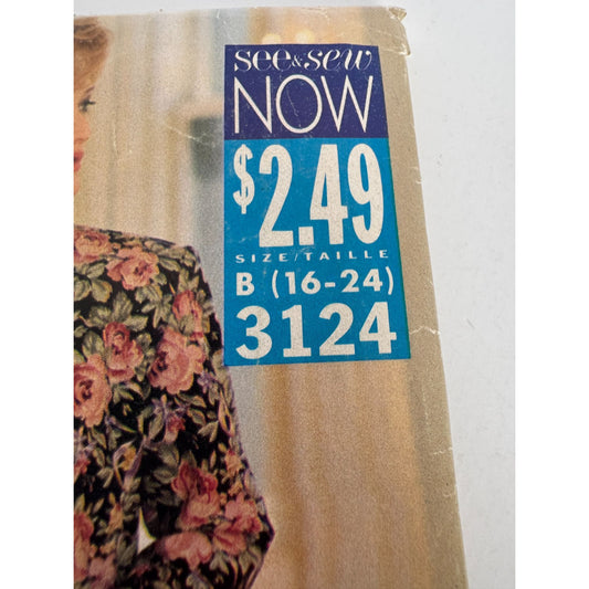 Butterick Sewing Pattern 3124 See and Sew Jacket Blazer Dress Outfit 16-24 Easy