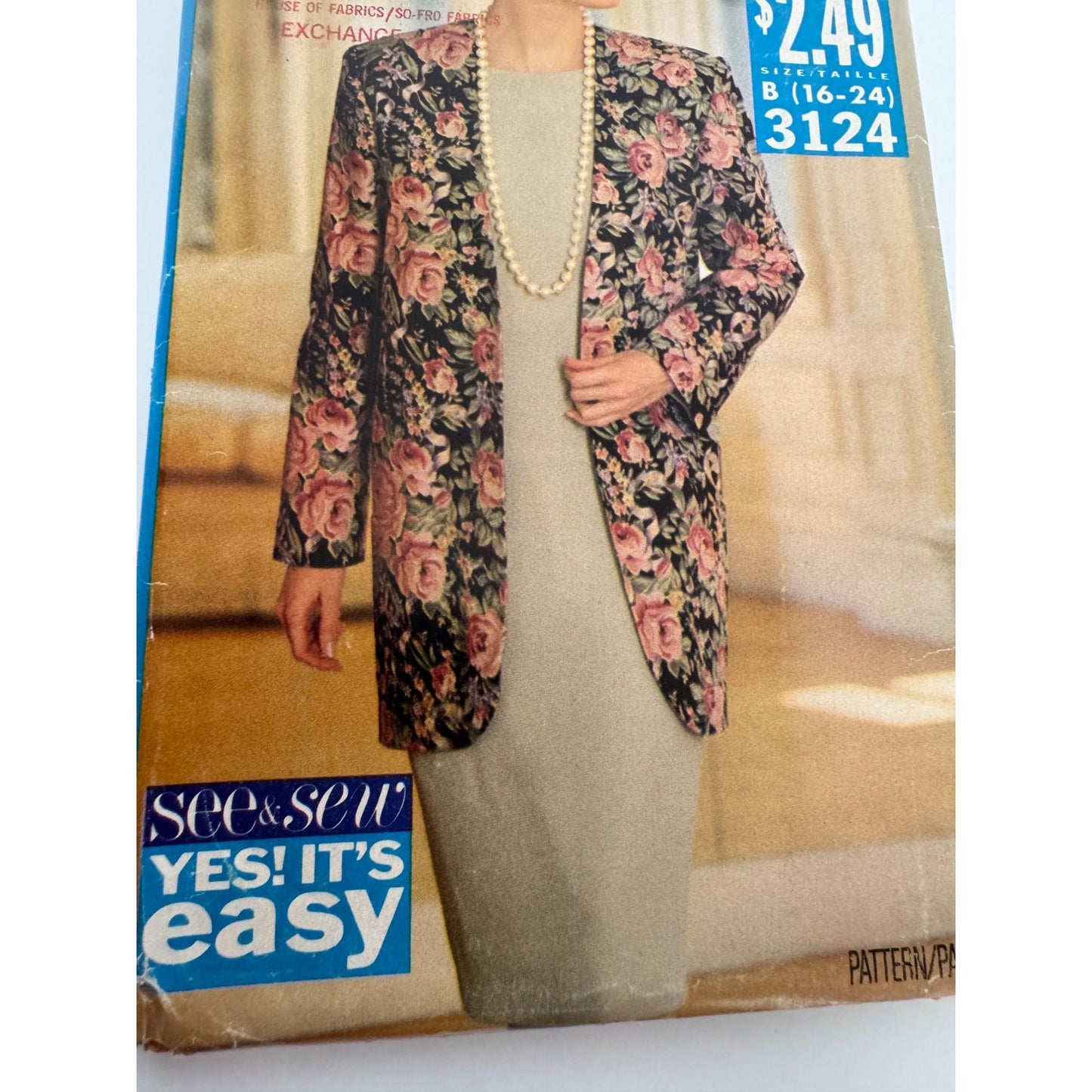 Butterick Sewing Pattern 3124 See and Sew Jacket Blazer Dress Outfit 16-24 Easy