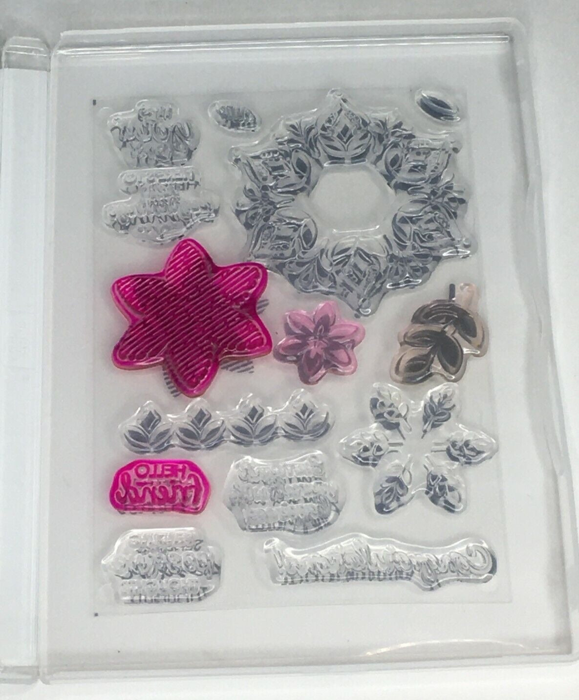 Stampin Up Happiness Surrounds Photopolymer Stamp Set 14 Words Congratulations
