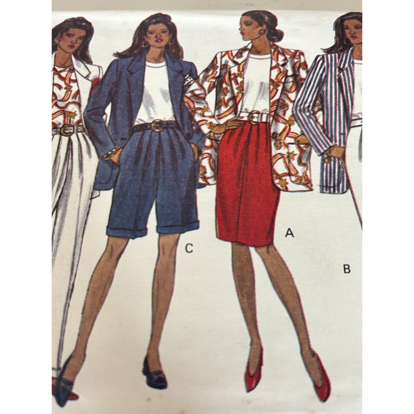 Butterick Sewing Pattern 6658 Jacket Skirt Shorts Pants 90s Power Suit 6-14 Uncut
