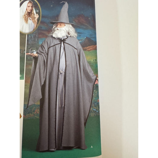 Simplicity Sewing Pattern 1582 Wizard Costume Fantasy Cape Tunic Cloak XS-XL UC