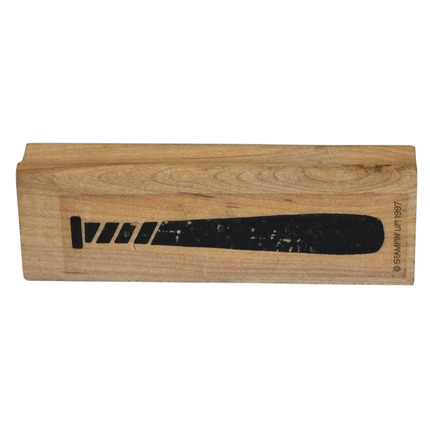 Stampin Up Rubber Stamp Baseball Boys Bat Sports Card Making Craft Wood Mounted