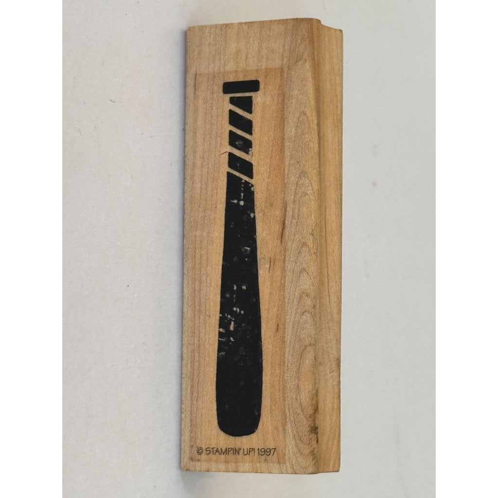 Stampin Up Rubber Stamp Baseball Boys Bat Sports Card Making Craft Wood Mounted