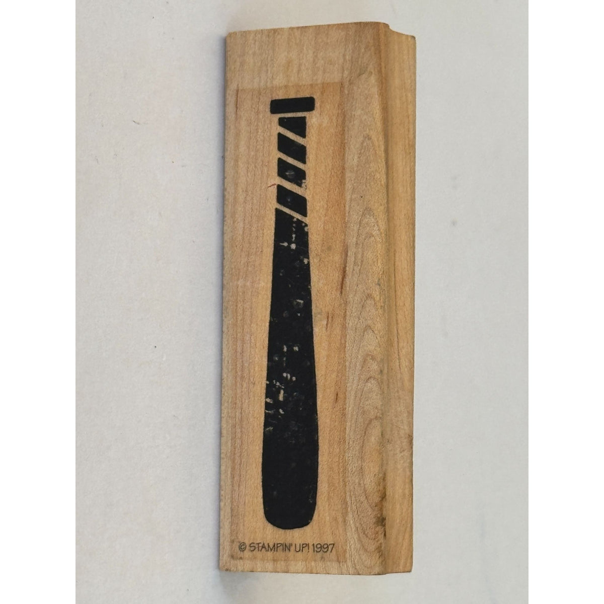 Stampin Up Rubber Stamp Baseball Boys Bat Sports Card Making Craft Wood Mounted