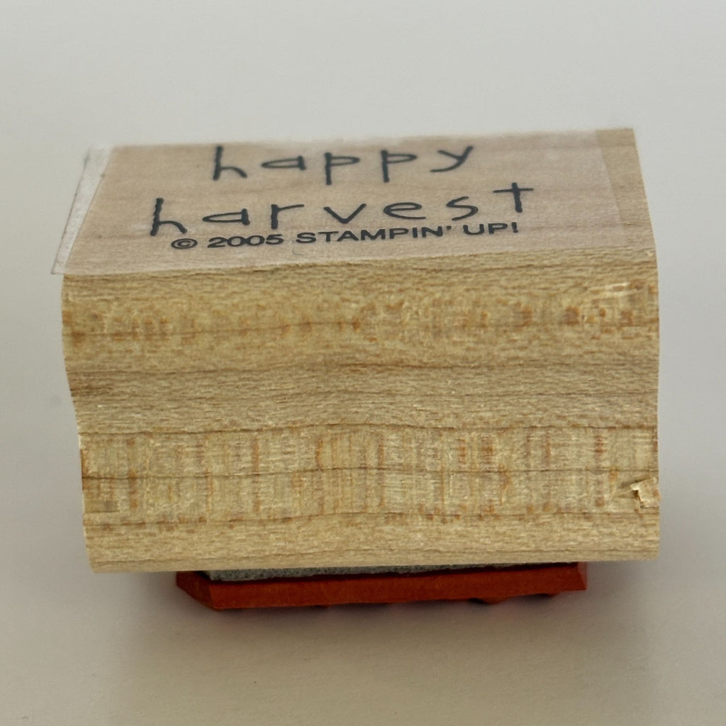 Stampin Up Rubber Stamp Happy Harvest Fall Greeting Thanksgiving Cardmaking Word