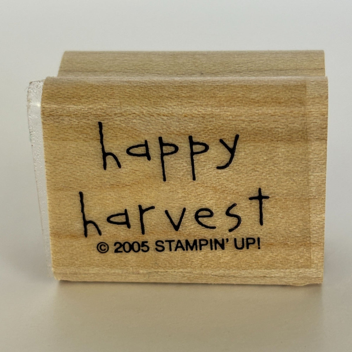 Stampin Up Rubber Stamp Happy Harvest Fall Greeting Thanksgiving Cardmaking Word