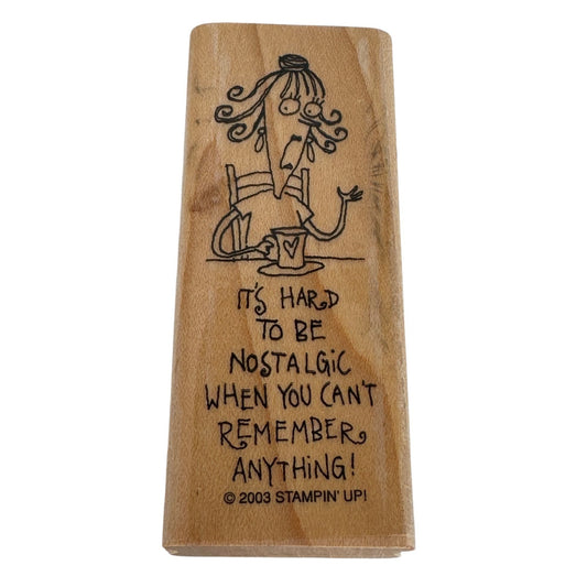 Stampin Up Rubber Stamp Birthday Card Funny Word Nostalgic Get Older Aging Humor