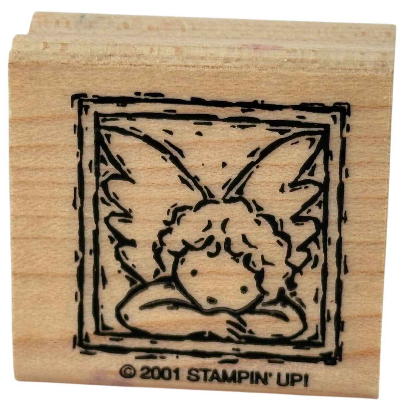 Stampin Up Rubber Stamp Angel in Square Card Making Paper Craft Valentines Day