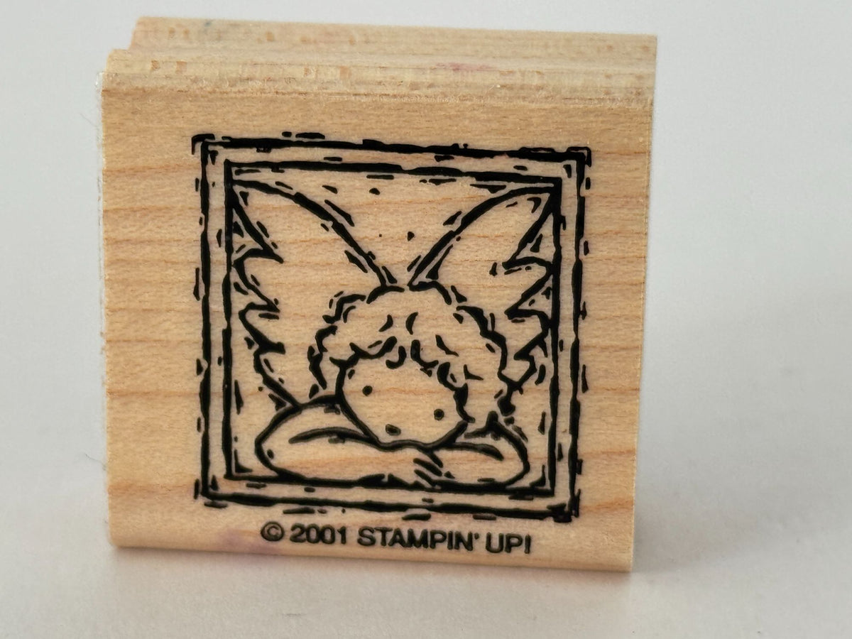 Stampin Up Rubber Stamp Angel in Square Card Making Paper Craft Valentines Day
