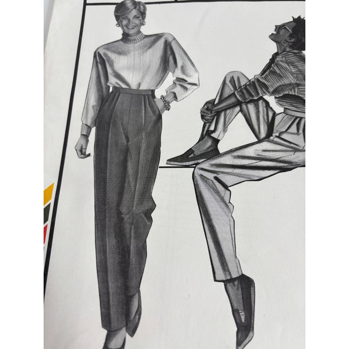 Stretch and Sew Sewing Pattern 744 Comfort Pants Elastic Back Hip Sizes 32-48 UC