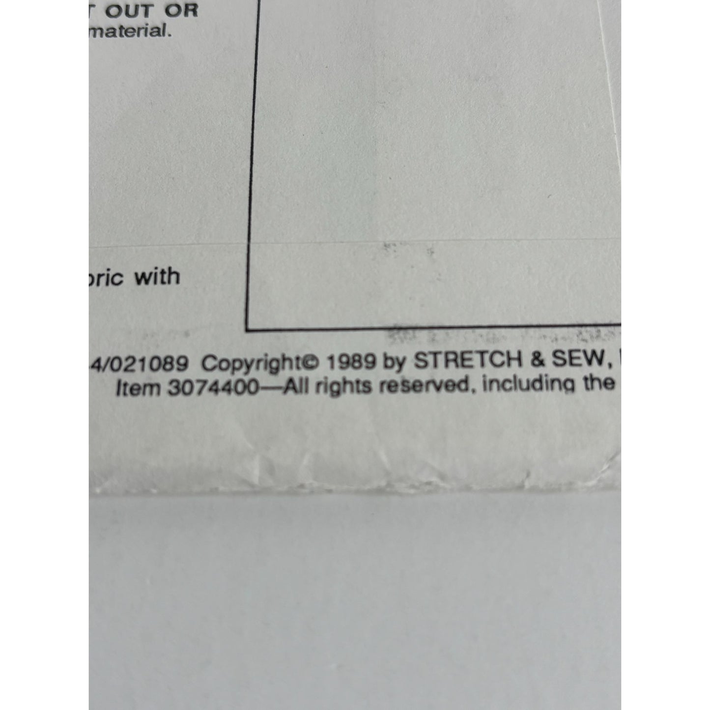 Stretch and Sew Sewing Pattern 744 Comfort Pants Elastic Back Hip Sizes 32-48 UC