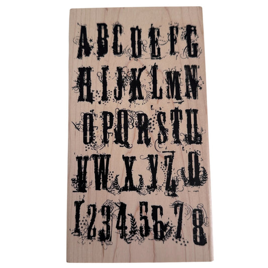 Stampers Anonymous Rubber Stamp Grunge Alphabet Numbers Tim Holtz Collection Big Large Card Making
