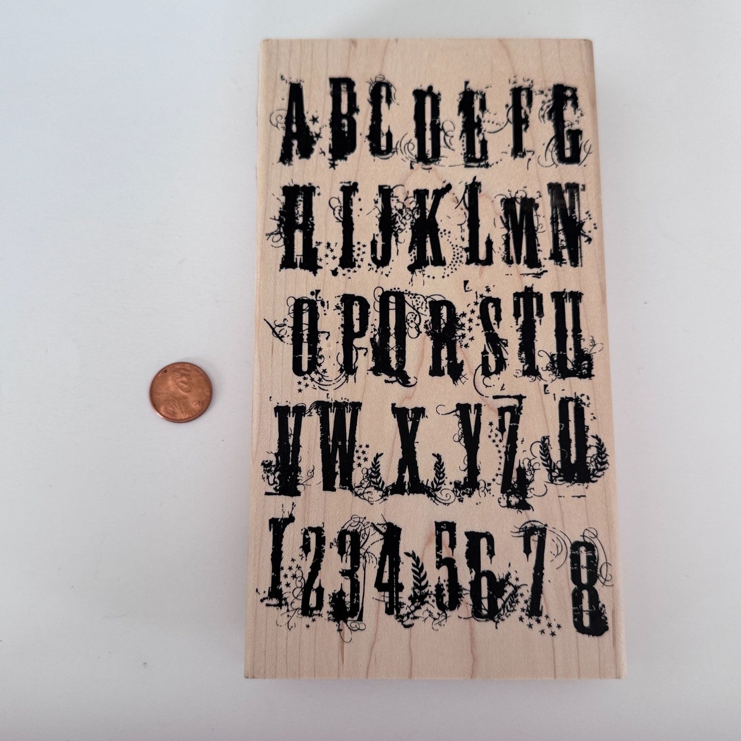 Stampers Anonymous Rubber Stamp Grunge Alphabet Numbers Tim Holtz Collection Big Large Card Making