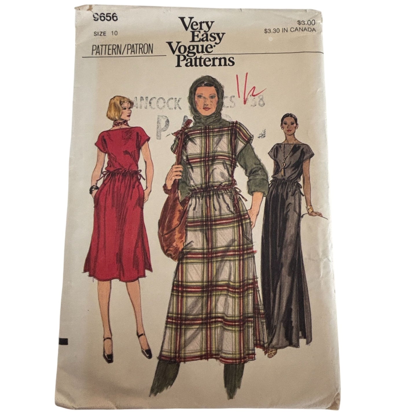 Vogue Sewing Pattern 9656 Boho Maxi Dress Vintage Caftan Style 1970s 10 Uncut