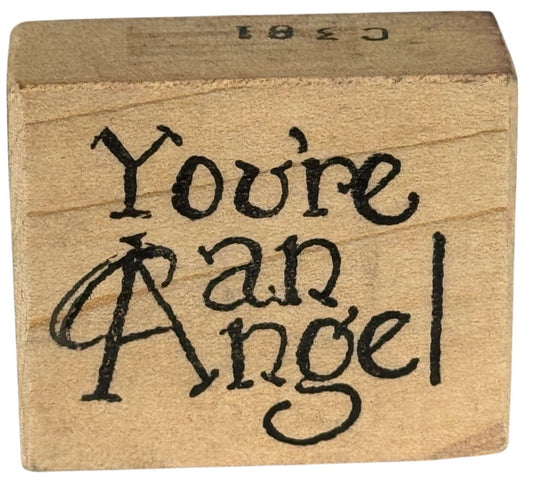 CC Rubber Stamp You are an Angel Thank You Card Making Words Religious Christian