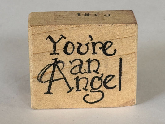 CC Rubber Stamp You are an Angel Thank You Card Making Words Religious Christian