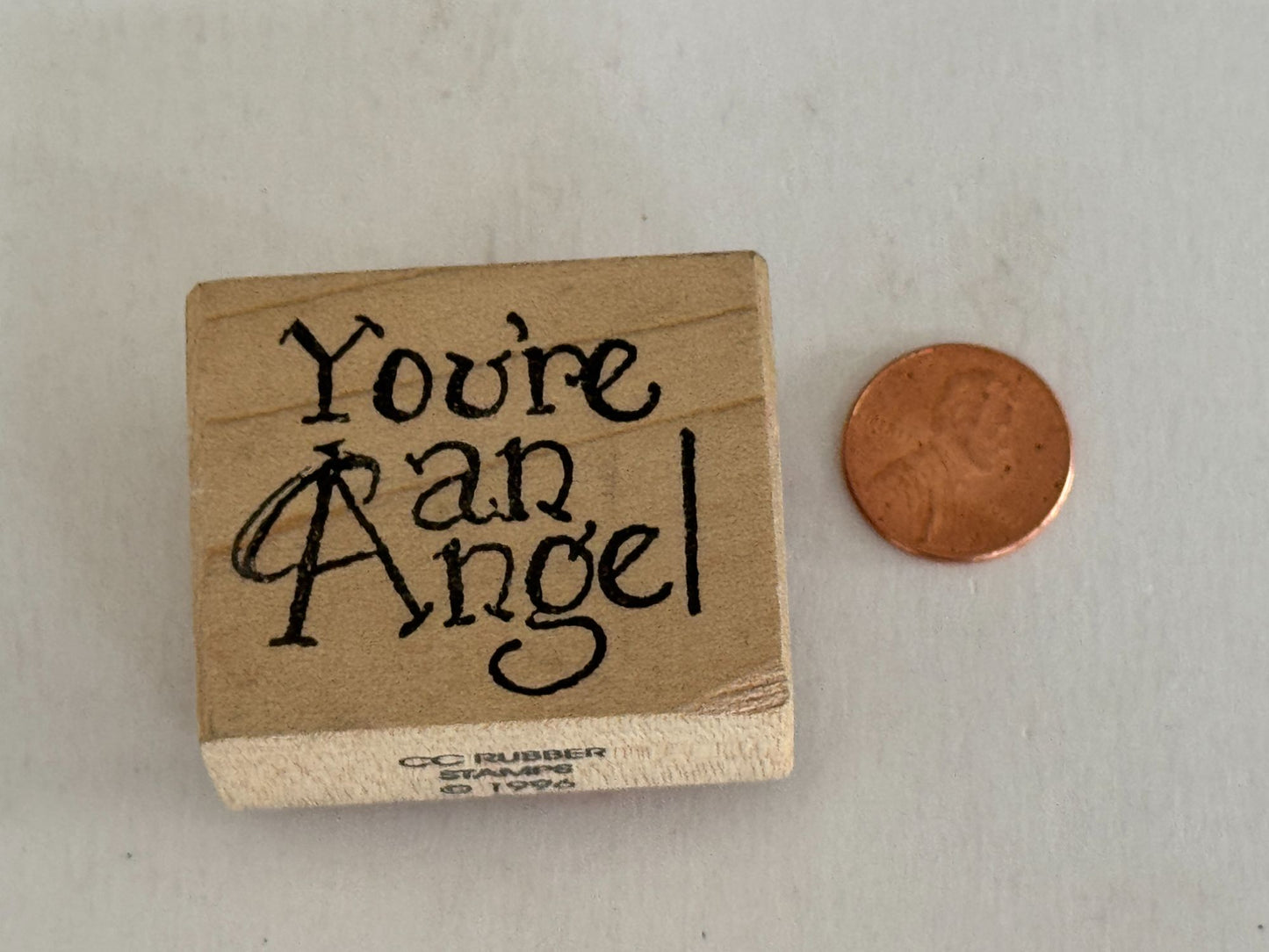 CC Rubber Stamp You are an Angel Thank You Card Making Words Religious Christian