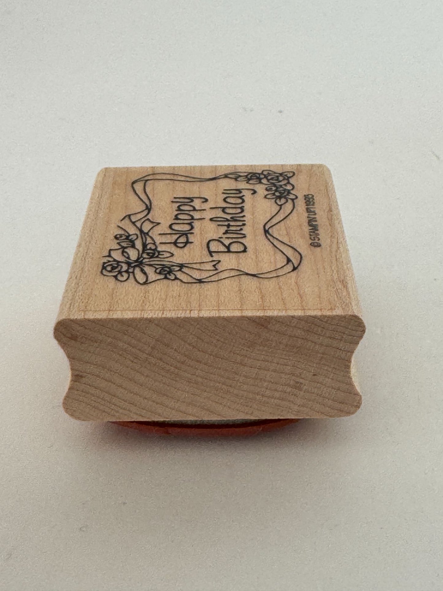 Stampin Up Rubber Stamp Happy Birthday Floral Frame Gift Tag Card Making Roses