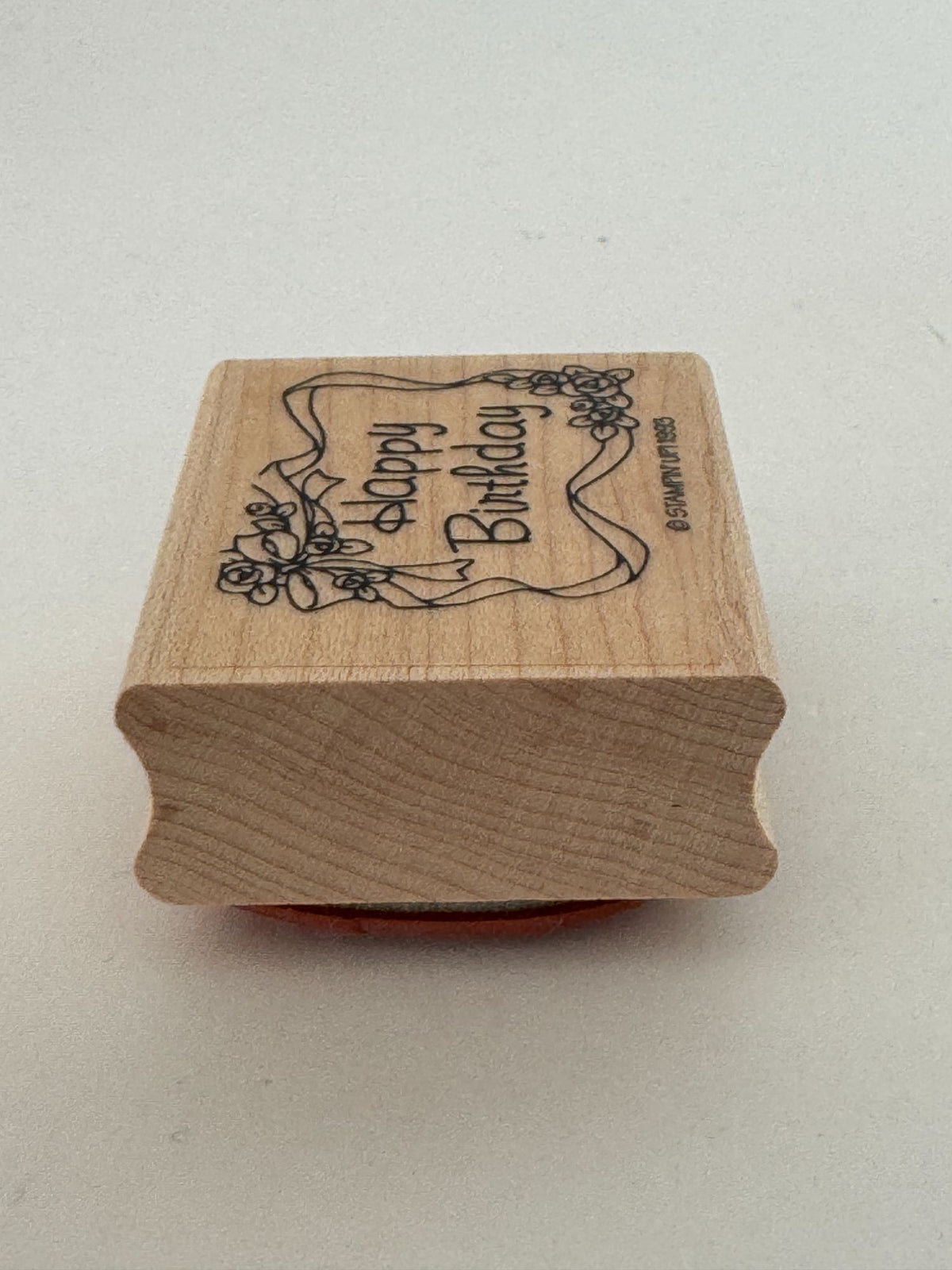 Stampin Up Rubber Stamp Happy Birthday Floral Frame Gift Tag Card Making Roses